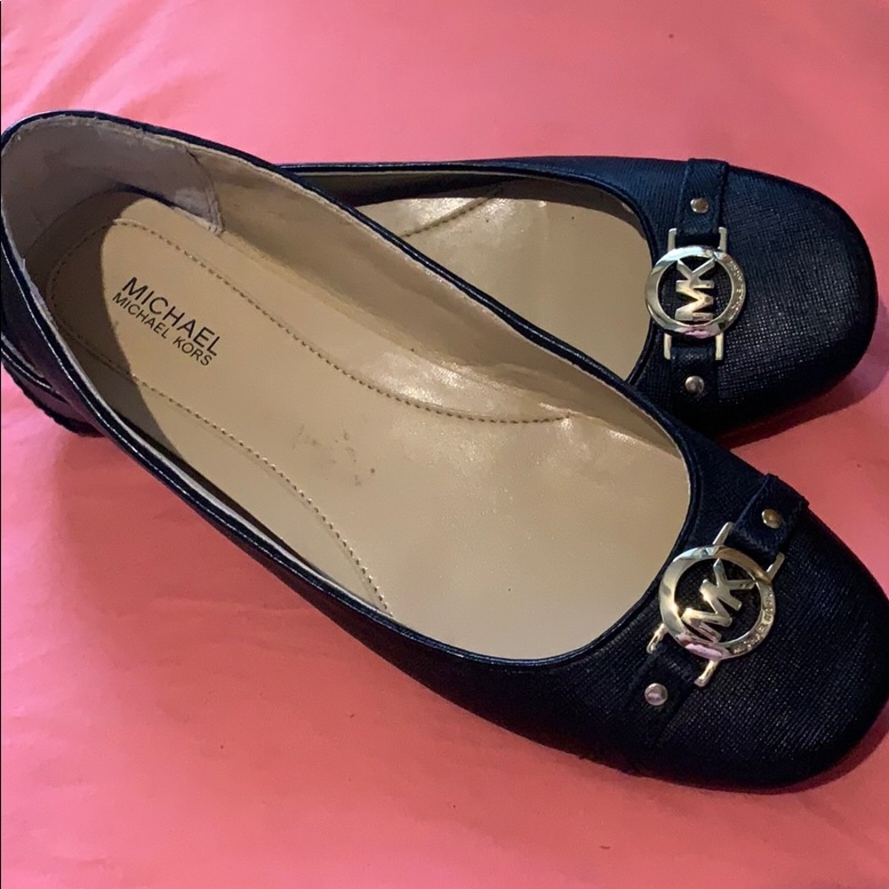 Michael Kors Black Leather Flats